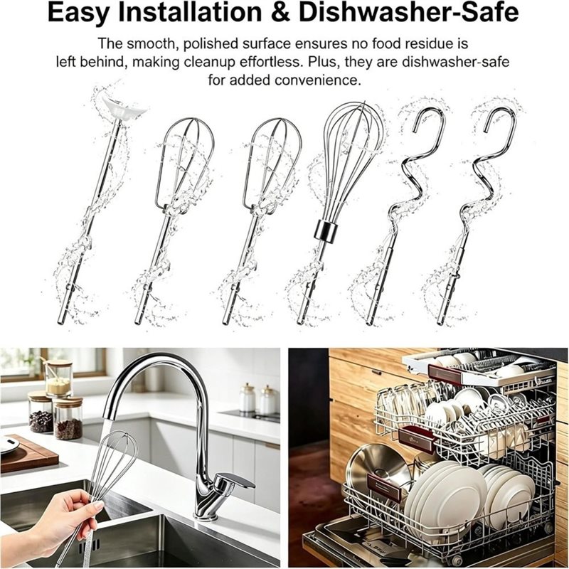 Kitchenaid Mixer Hand Mixer - 【お手頃価格】ステンレス製ハンドミキサー用アタッチメントセット。泡立て器、生地フック、攪拌棒。キッチンエイドKHM3、KHM5、KHM7、KHM9モデルに対応。