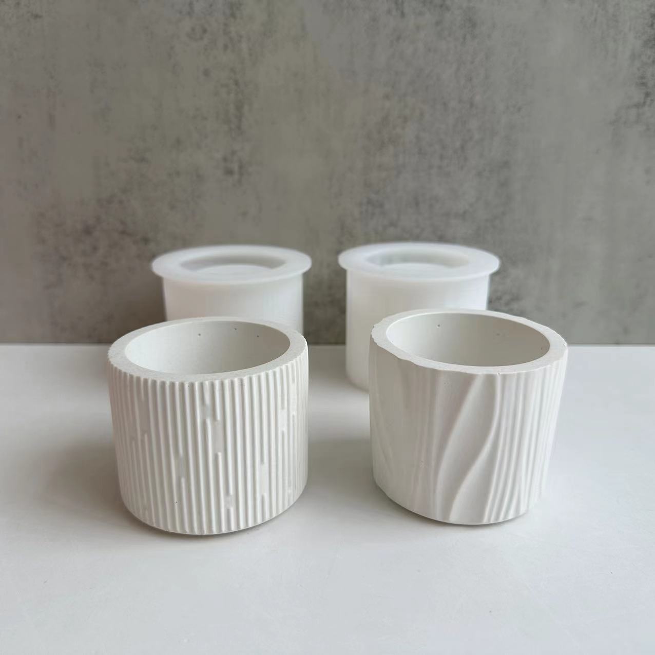 Potsticker Mold - 石膏裏地キャンドルカップシリコーン型 DIY コンクリート円形植木鉢樹脂型