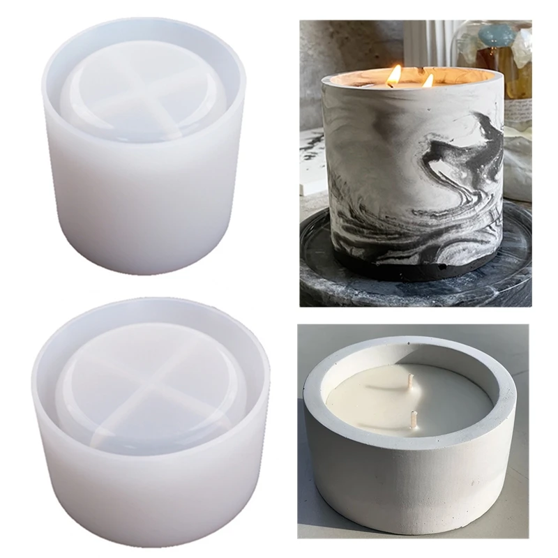 Potsticker Mold - 3 サイズラウンドセメントコンクリート金型キャンドルカップホルダーシリコーン型 DIY 手作り植木鉢粘土型ワックスボックス作成ツール