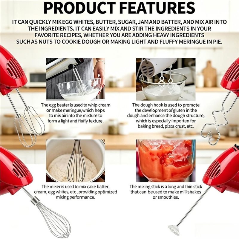 【お手頃価格】ステンレス製ハンドミキサー用アタッチメントセッ - Kitchenaid Mixer Hand Mixer のレビューと価格