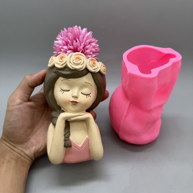かわいい女の子の形をした花瓶のシリコン型。石膏、レジン、コン - Potsticker Mold のレビューと価格